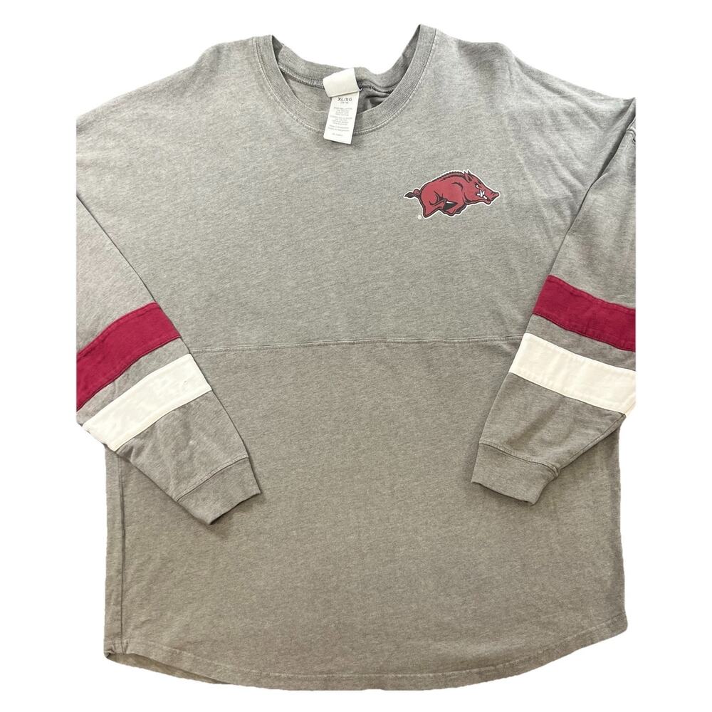 Arkansas Razorbacks Girls XL 16/18 
Gray Long Sleeve Shirt Knights Apparel NCAA